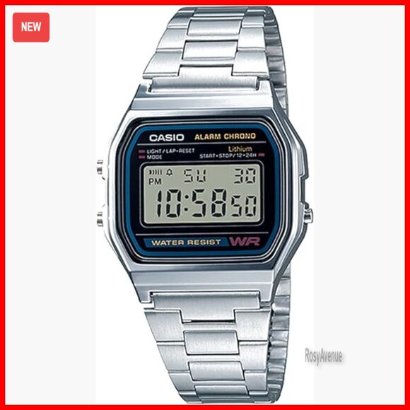 Unisex Digital Watch with Alarm Stopwatch Water Resistant Stainless Steel